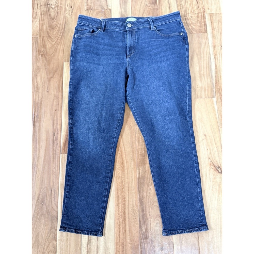 LOFT Skinny‎ Ankle Jeans Womens 14P/32 Blue Curvy High Waist Stretch Denim